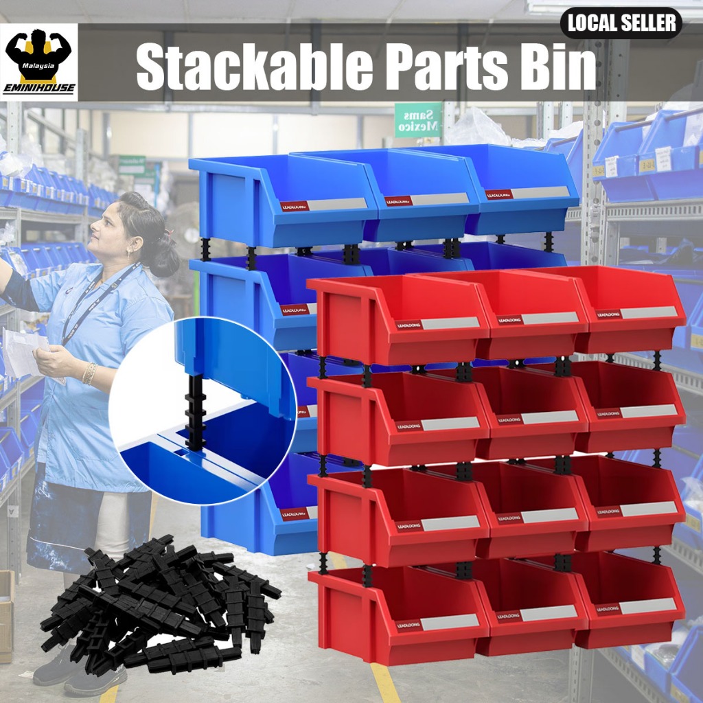 Parts Bin Hardware Accessories Small Part Case Plastic Stackable Multi ...
