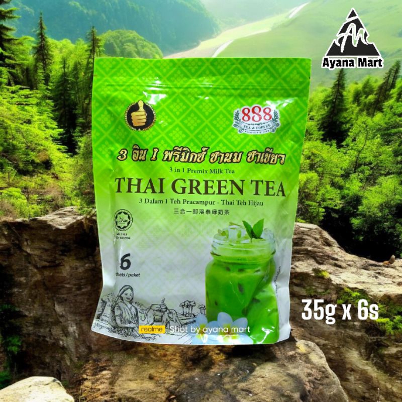 Thai Green Tea 888 Pracampur Thai Teh Hijau 35g x 6s Halal 3 in 1 ...