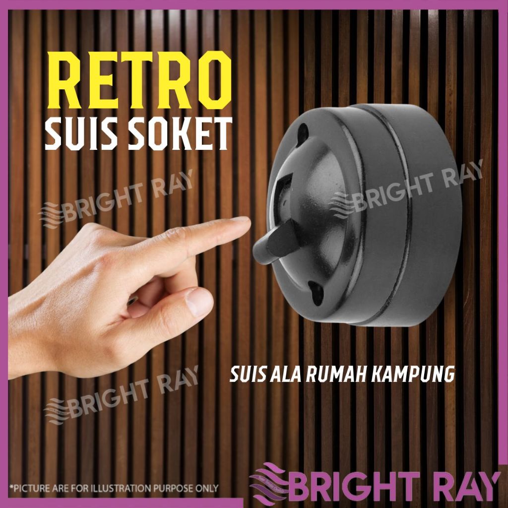 RETRO TOGGLE SWITCH Vintage Switch ON OFF Button Round Wall Mounted ...