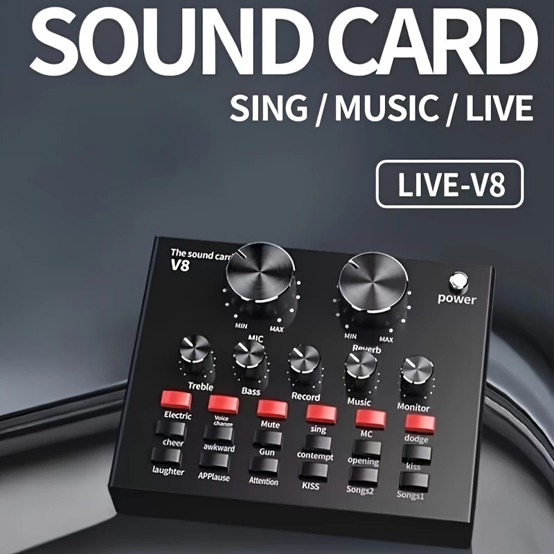 ATLAS V8 Sound Card Live Singing Software Supported Sound Card Set Hear ...