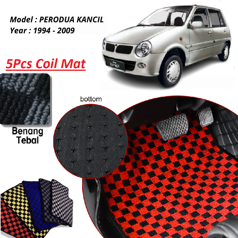 Car Perodua Kancil Carpet Coil Mat Anti Slip Checkmate Dadu Thai Floor ...