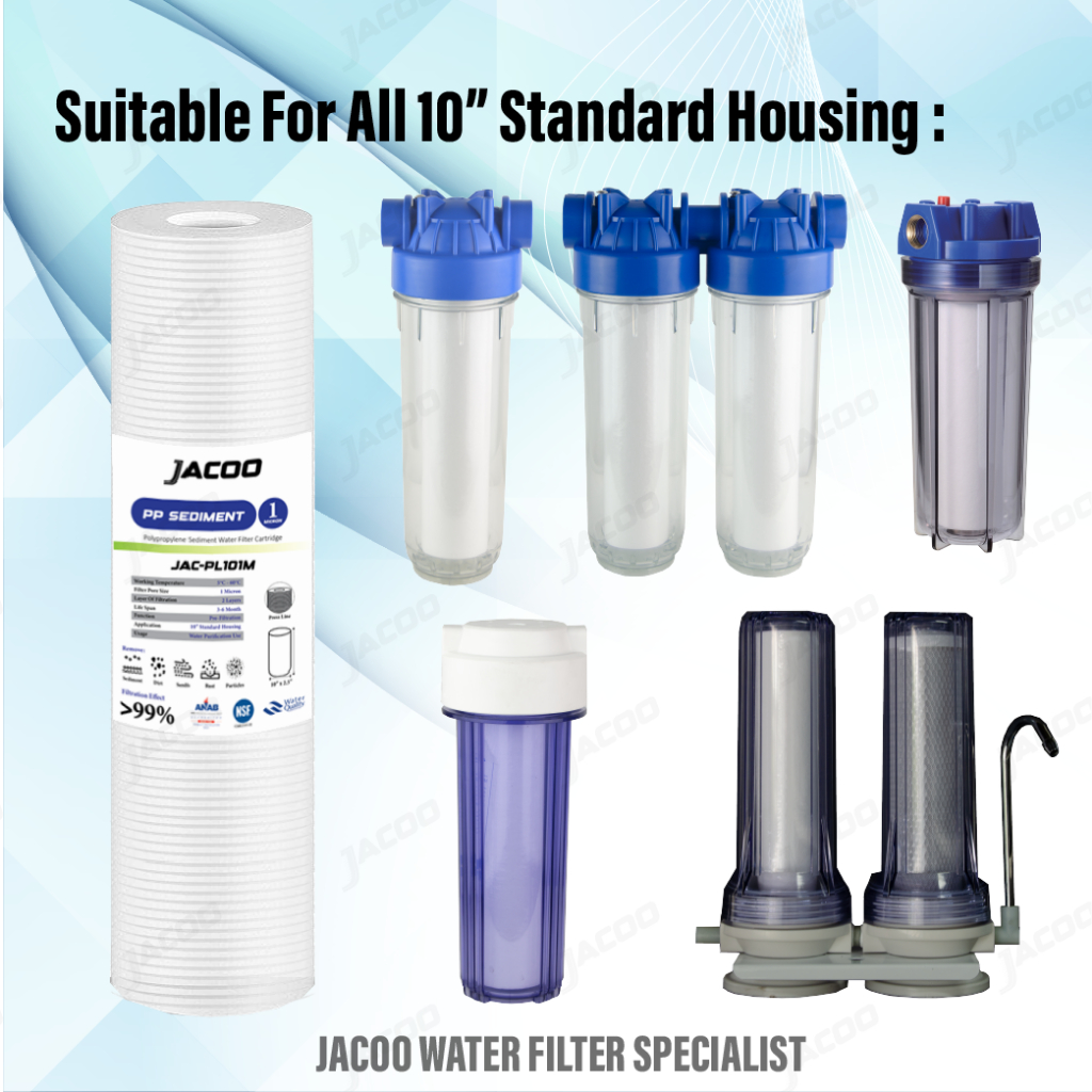 JACOO PP Sediment 1 Micron Pressed Line NSF ANAB Certified Water Filter ...