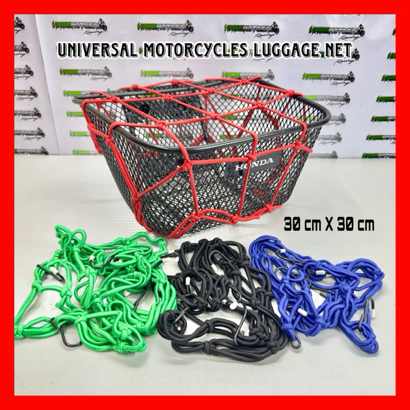 🏁 UNIVERSAL MOTORCYCLE LUGGAGE CARGO NET 🏁 JARING BAKUL RAGA HELMET ...