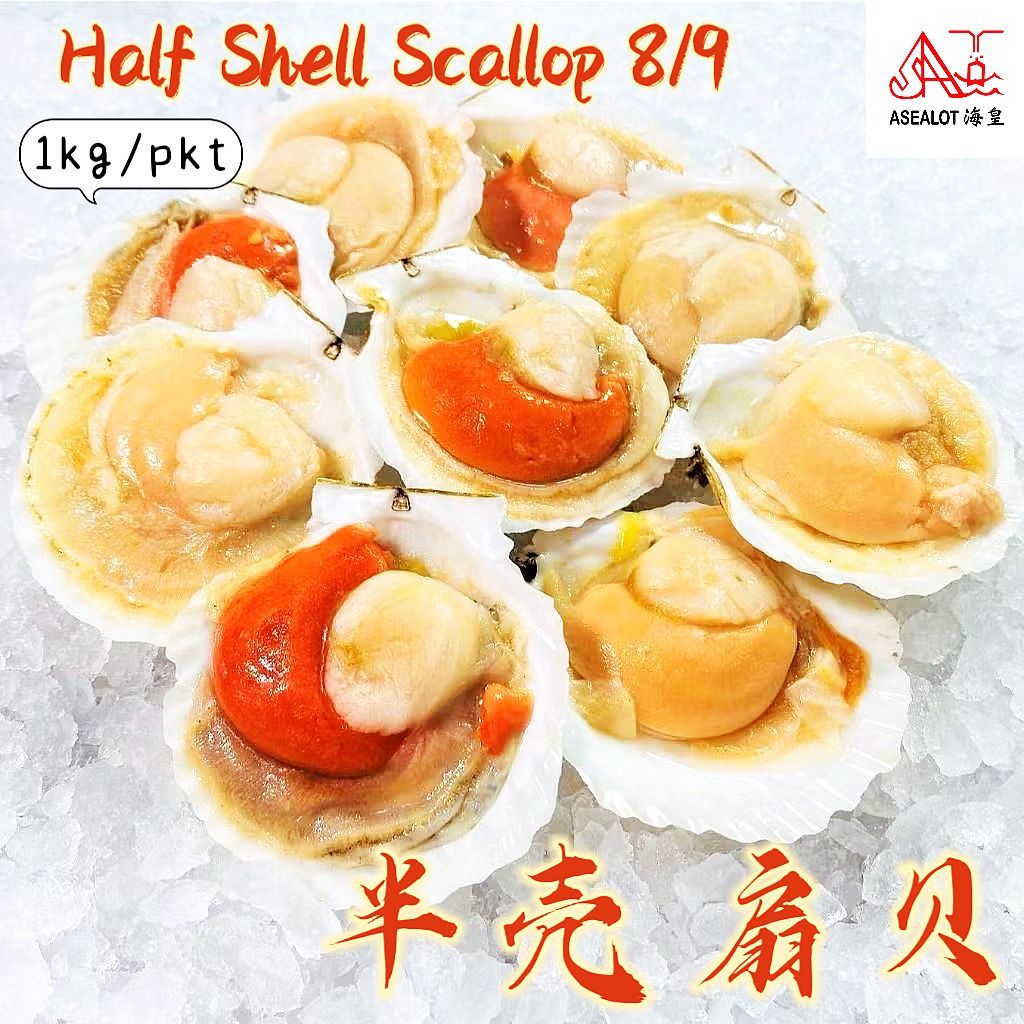 Half Shell Scallop Roe 8/9 | 半壳扇贝 8/9 (1pkt = 1Kg±) | Shopee Malaysia