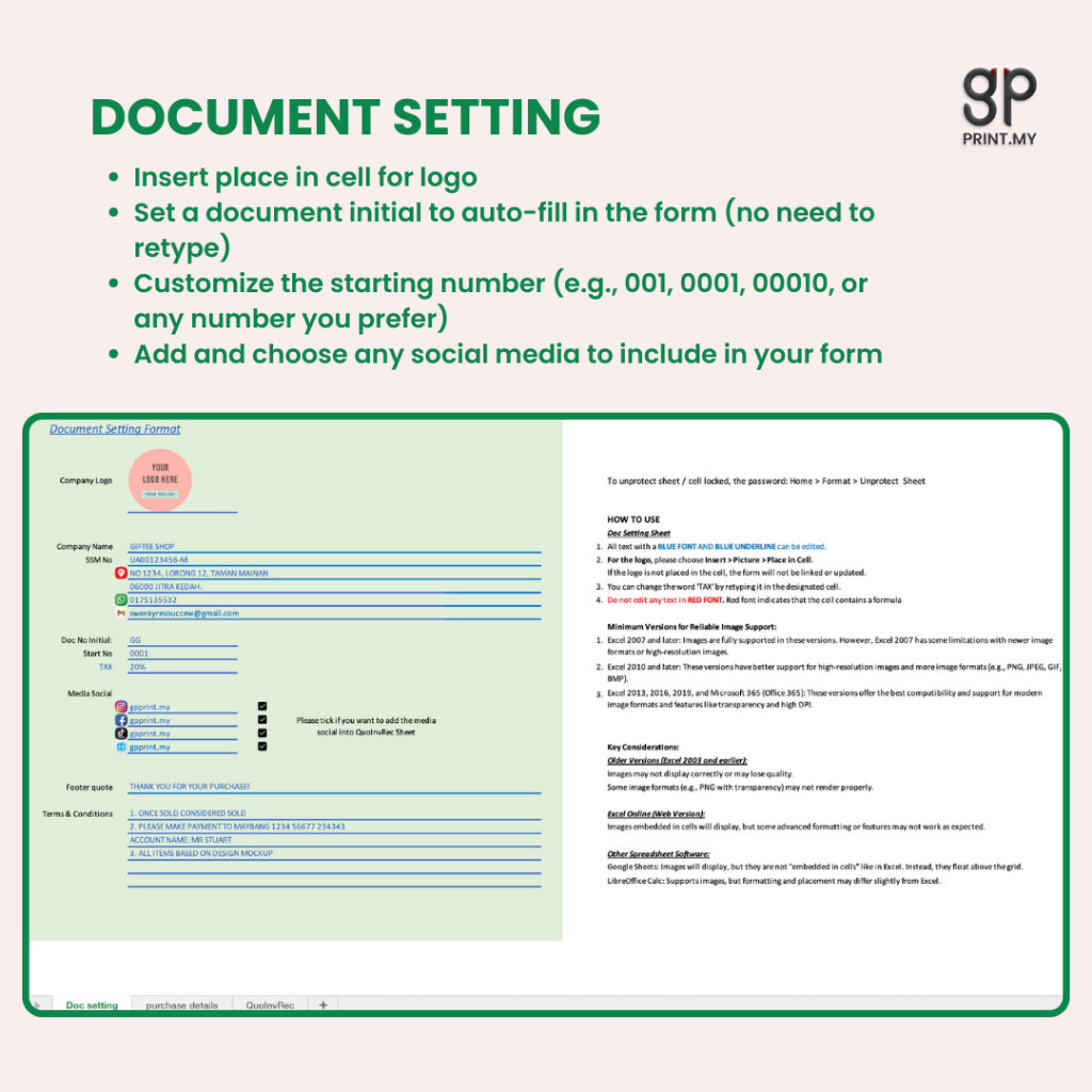 Auto Calculation Invoice Template Exce| 3 in 1 Quotation, Invoice ...