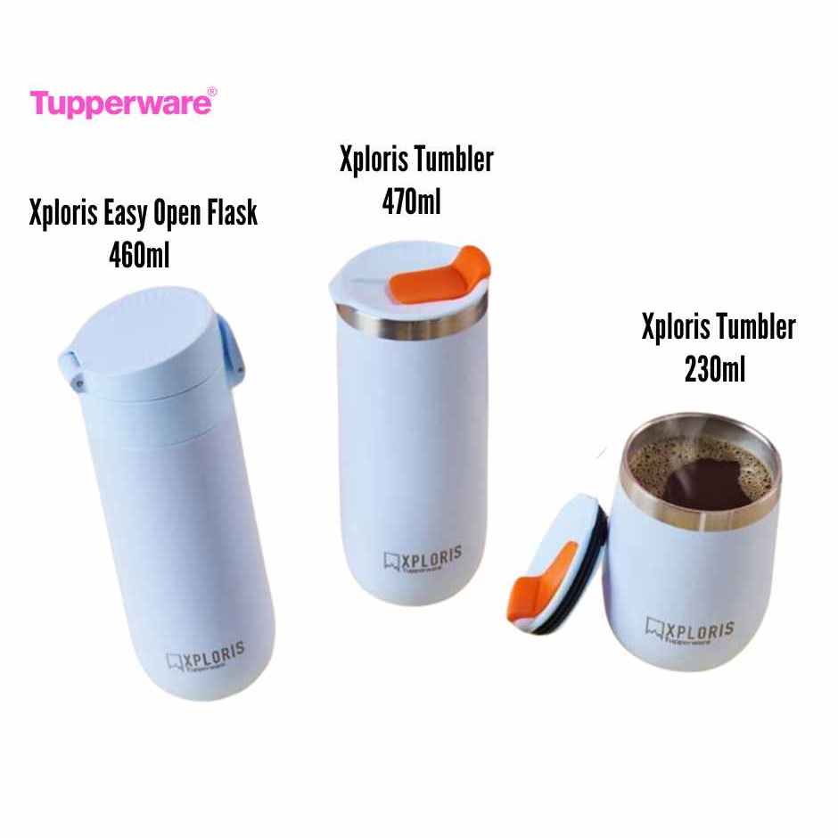 Tupperware Xploris Tumbler Thermal Flask Termos Air Panas Hot Water ...