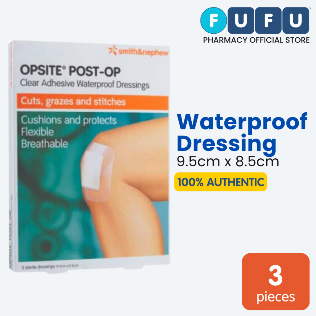 Smith+Nephew Opsite Post-OP Waterproof Dressings (9.5cm x 8.5cm x 3's ...