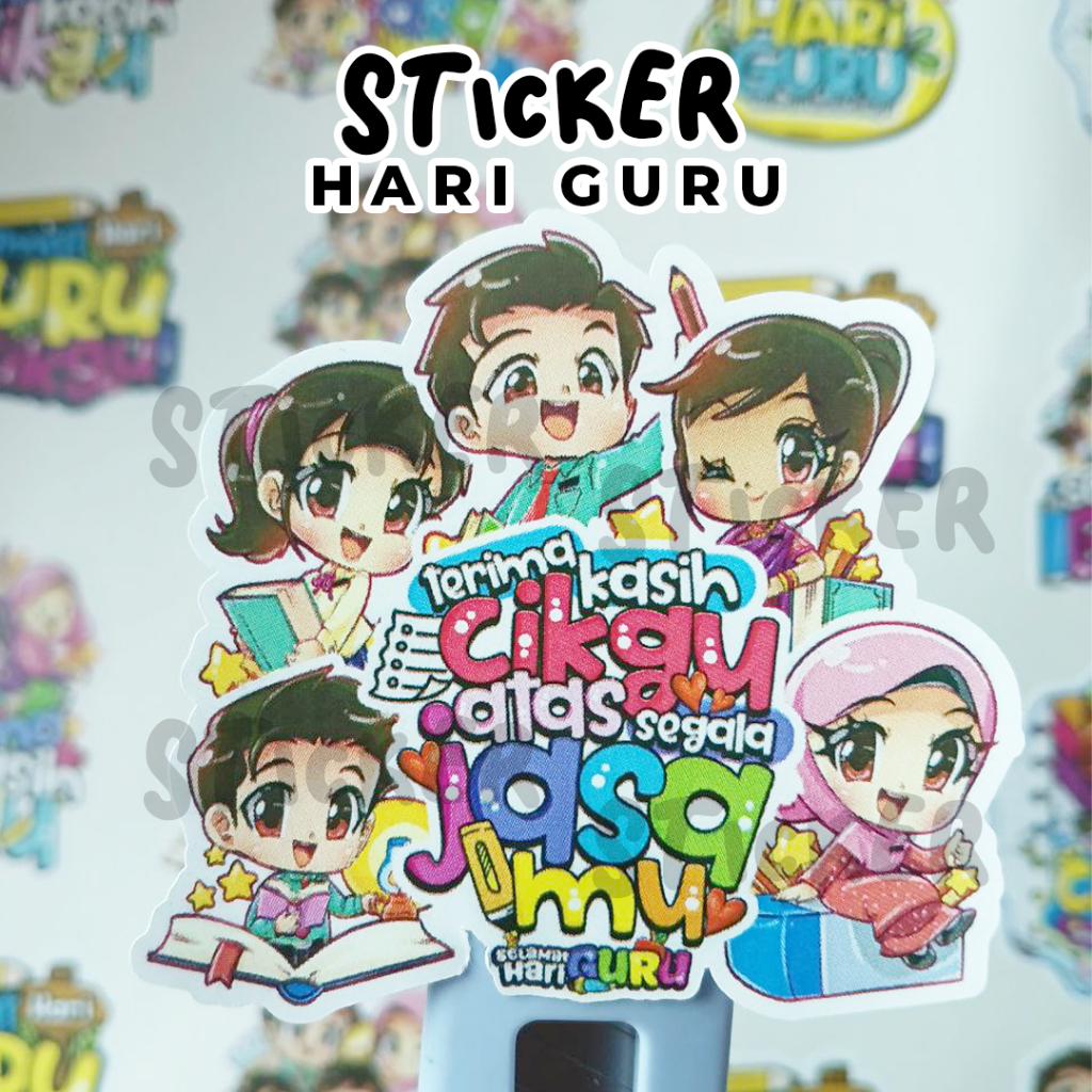 [READY STOCK] STICKER HARI GURU | SIZE 7CM | Shopee Malaysia
