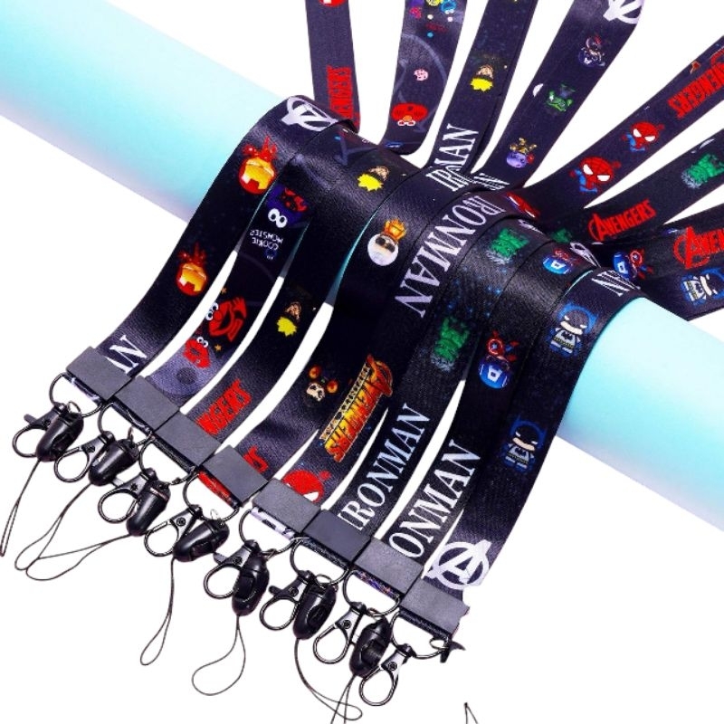 Cartoon avengers rope tali Pattern Holder Identity Badge With Lanyard ...