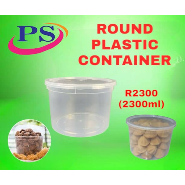 (10/20/25Pcs)- R2300 Round Container Bekas Bulat /Disposable Plastic ...