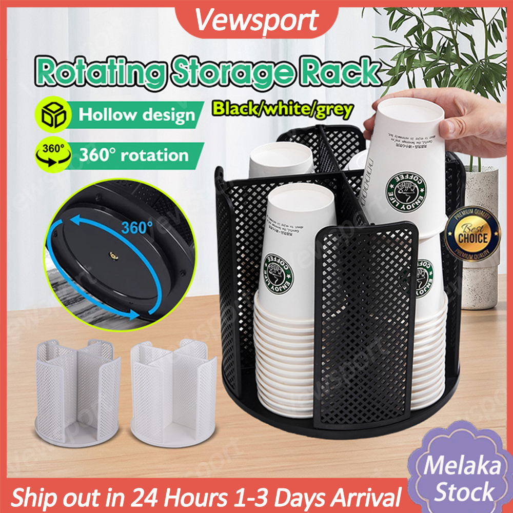 360° Rotatable Cup Storage Rack Kitchen Organizer Rack Detachable ...