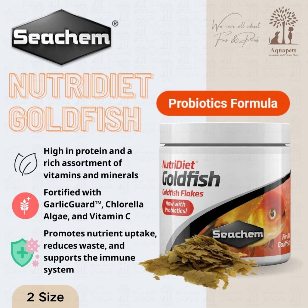 Seachem NutriDiet Goldfish Flakes 15G / 30G | Probiotic Goldfish Food ...