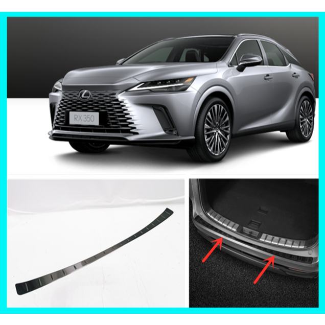 Lexus RX 350 350h 500h 2023 ABOVE (BLACK CHROME) Rear Bumper Guard ...