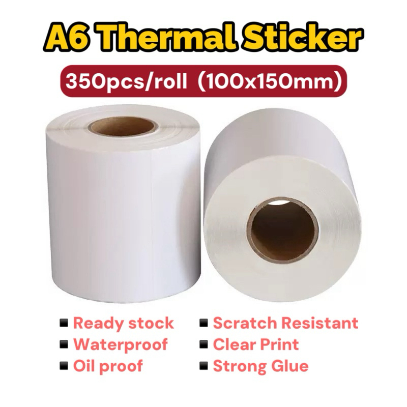 Thermal Paper Label Sticker A6 10cm x 15cm Thermal AWB Consignment Note ...