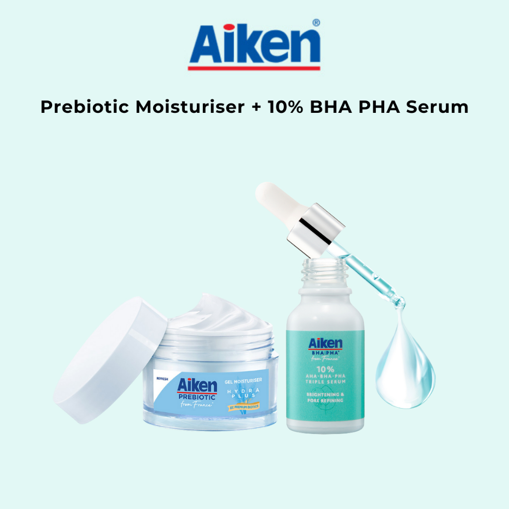 Aiken 10% BHA PHA Serum + Prebiotic Moisturiser | Fast Absorbing ...
