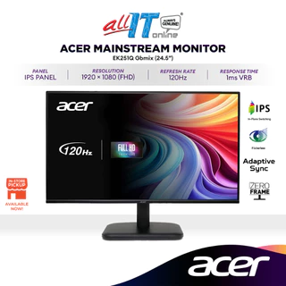 ACER EK251Q Gbmix 24.5" FHD 120Hz IPS Work & Play Monitor | 120Hz | Adaptive Sync | Build in Speaker