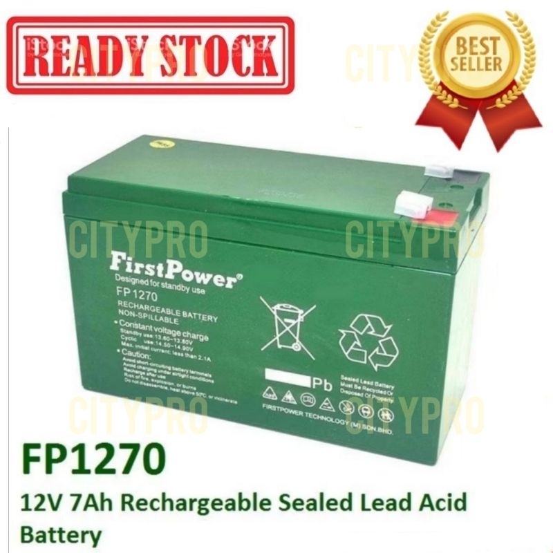 HOT🔥Firstpower 12V 7AH NEW LABEL PREMIUM Solar Rechargeable Sealed Lead ...
