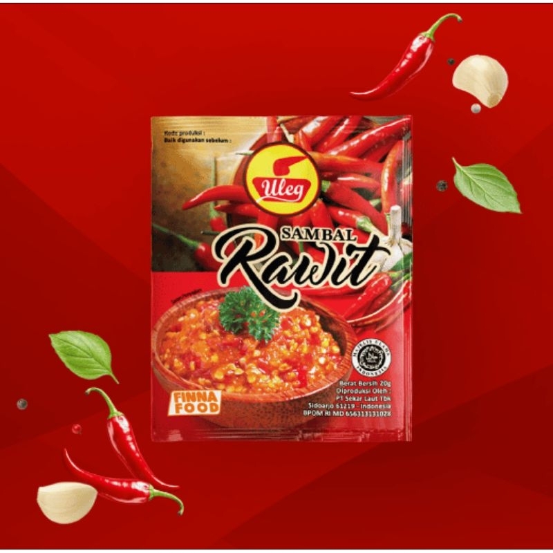 10 pcs] ULEG Sambal Terasi Ijo Pedas Udang Kemiri Rawit Rendang