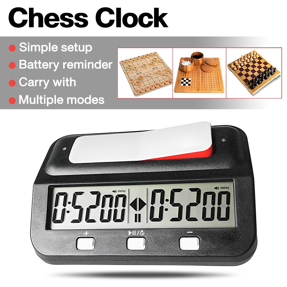 thumbnail image 2 of Digital Chess Clock Timer, Professional Board Games Timer Portable Chess Timer (Yellow 2 of 12