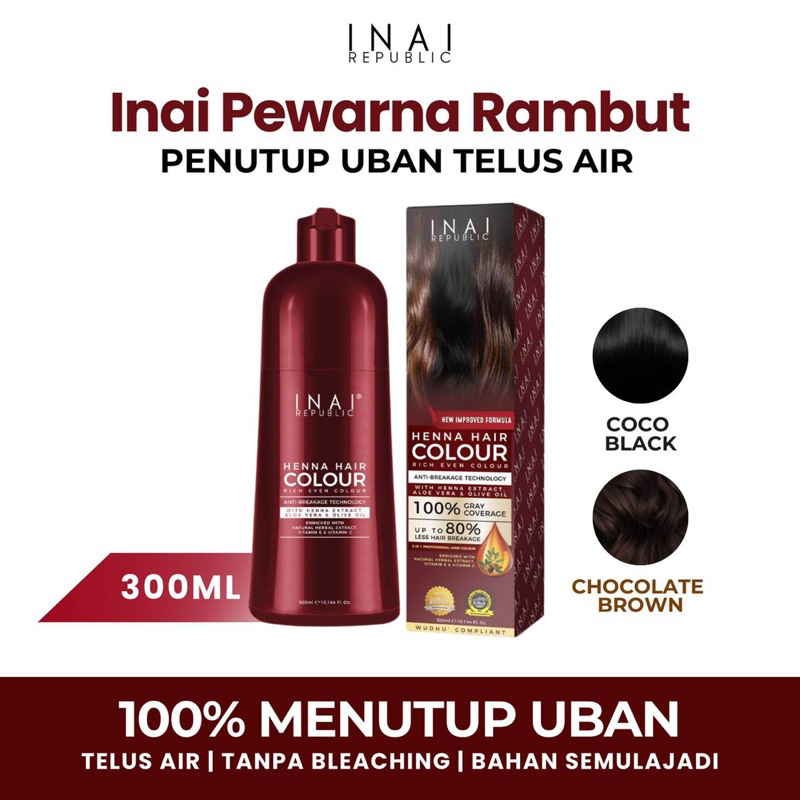 HENNA HAIR COLOR JUMBO SIZE (300ML) - INAI PEWARNA RAMBUT PENUTUP UBAN ...
