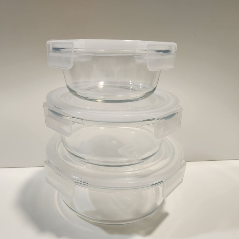 🍱 Food container 3 layers glass kaca bekas makanan 13cm 15cm 17cm ...