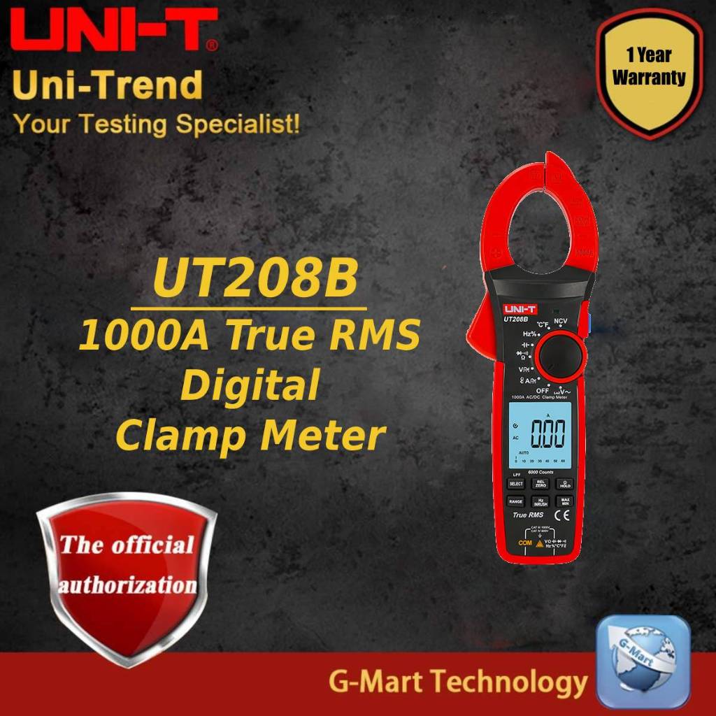UNI-T UT208B UT205E UT207B 1000A True RMS Digital Clamp Meter | Shopee ...