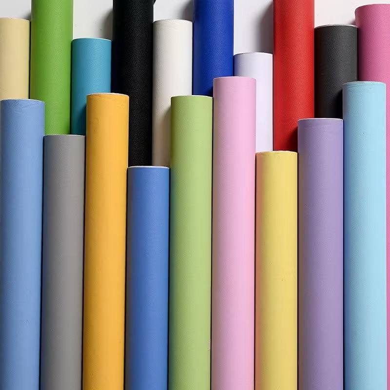 Wall Sicker Plain/Polos Tebal Matte Wallpaper Waterproof Self Adhesive ...