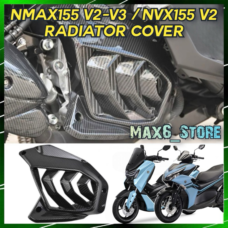 YAMAHA NVX155 NMAX155 V2 V3 TURBO NEW RADIATOR COVER CARBON COOLANT ...