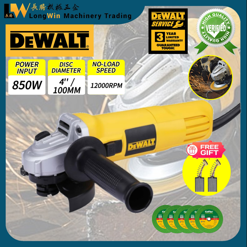 DEWALT DW802 Corded Electric Angle Grinder 4'' With Slider Switch 850W ...