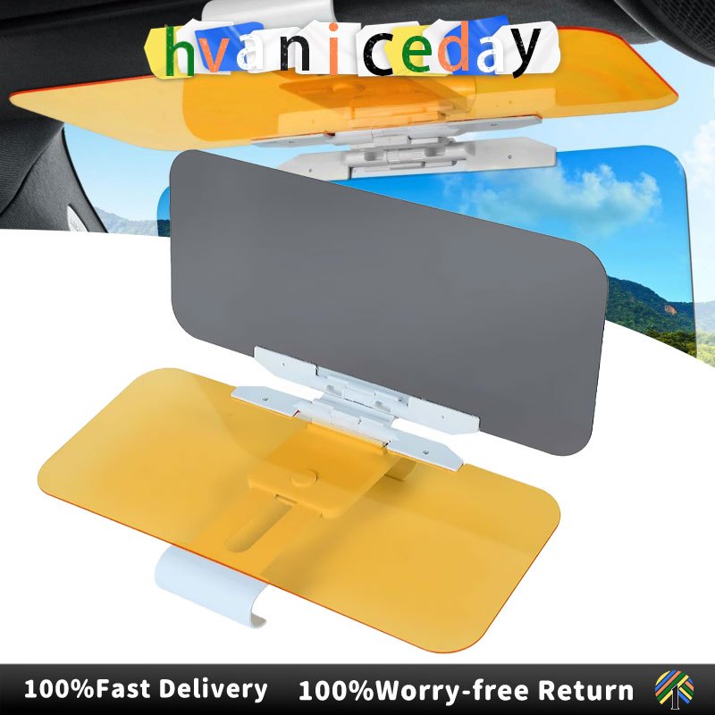 NEW 2 in 1 Adjustable HD Vision Day and Night Anti-glare Plastic Car ...