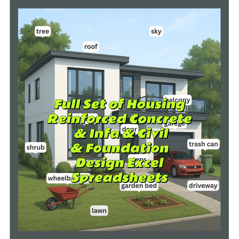 Full Set of Housing Reinforced Concrete & Infa & Civil & Foundation ...