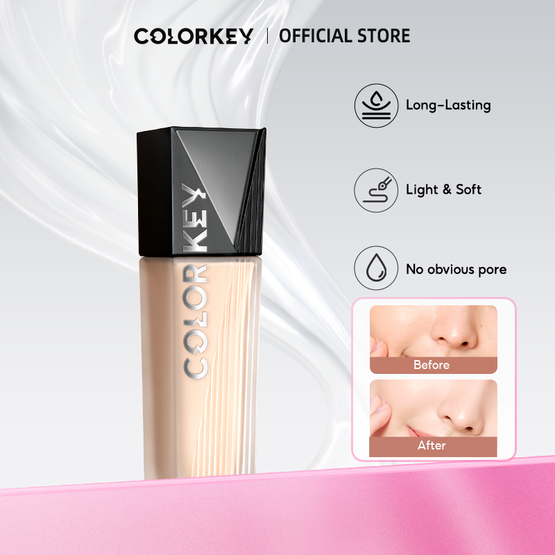 COLORKEY Long Lasting Flawless Liquid Foundation 30g Control oil, Cover ...