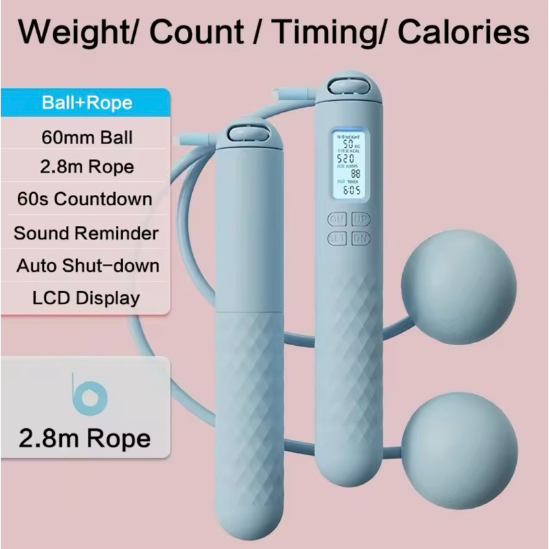Jumping Rope With Digital Counter Professional Hopping Rope 2.8M Jump ...