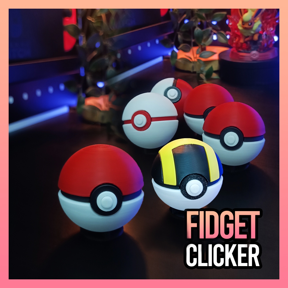 LIMITED STOCK - Fidget Clicker Pokeball Fidget Controller Stress ...