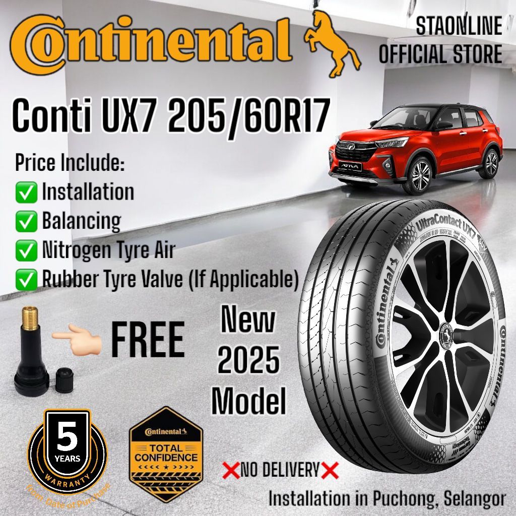 Continental UX7 Ativa 205/60R17 205-60-R17 20560R17 205/60 | Shopee ...