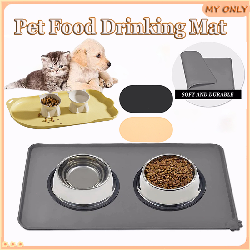 Non-Slip Waterproof Pet Mat Dog Cat Food Grade Silicone Pet Food Drinking  Mat Feeder Placemat