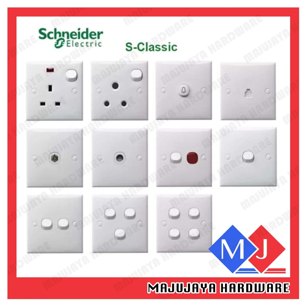 Schneider S-Classic Switches Clipsal Type White Switches Sockets Switch ...
