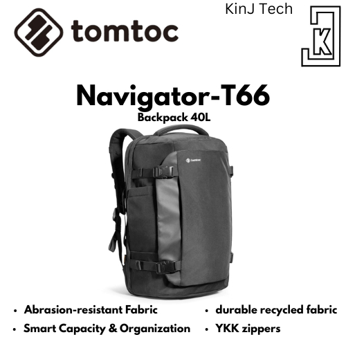 Tomtoc Navigator T66 Travel Backpack 40L - Black | Shopee Malaysia