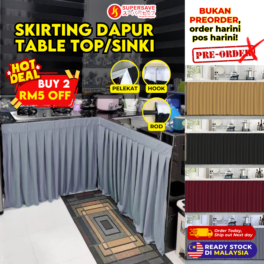 SUPERSAVE Skirting Dapur Table Top Sinki Kain Tutup Kabinet Dapur ...