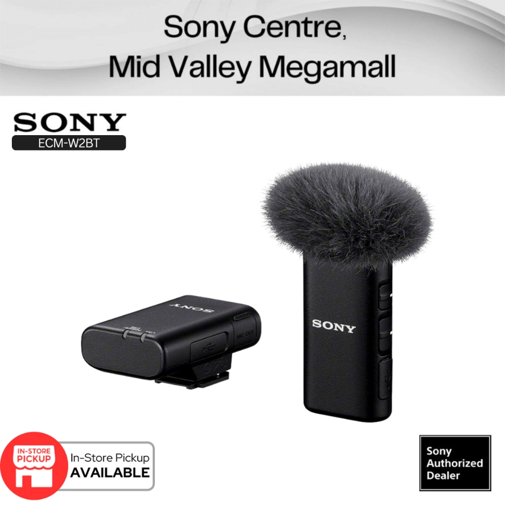 Sony ECM-W2BT Camera-Mount Digital Bluetooth Wireless Microphone System ...