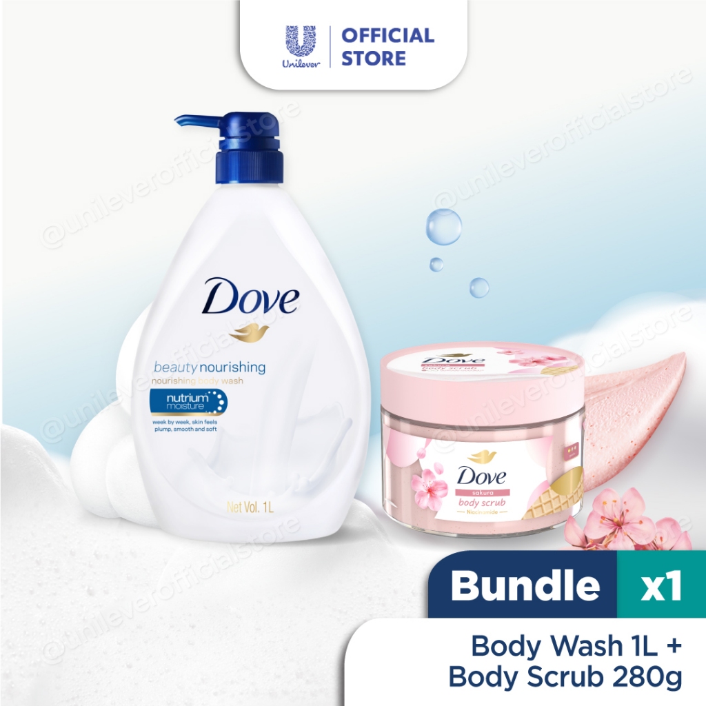 Dove Shower Gel 1L & Body Scrub Bundle [Core Series] | Shopee Malaysia