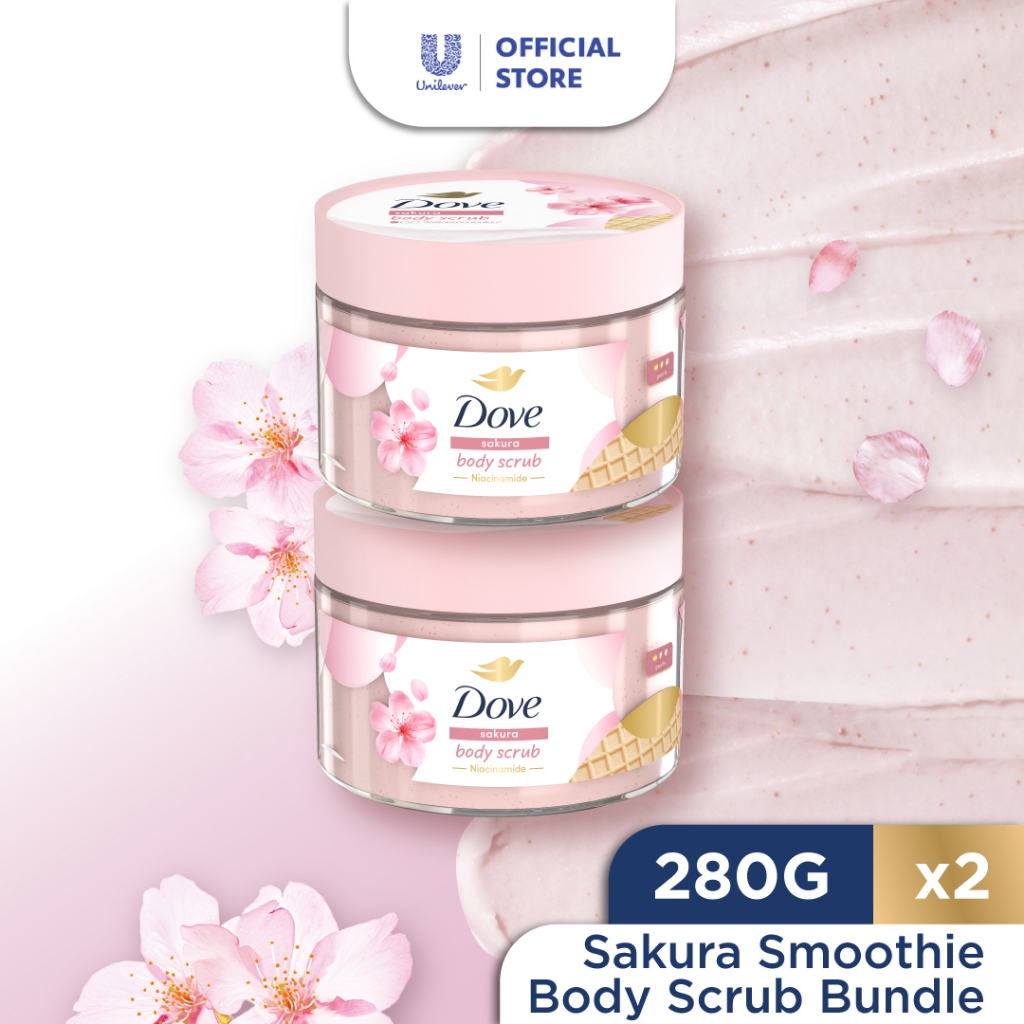 [Bundle of 2] Dove Ice-Cream Shower Body Scrub Sakura 280G | Shopee ...