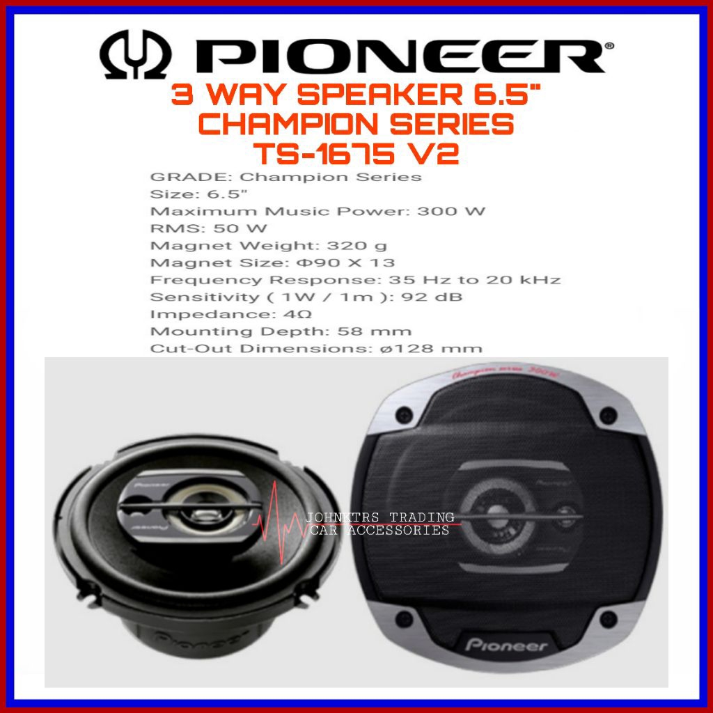 Pioneer Champion Series 3way speaker Ts-1675 V2 Shopee Malaysia