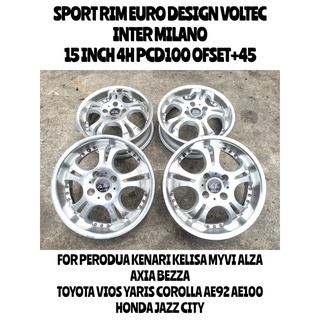 Sport Rim Euro Design Voltec Inter Milano 15 Inch 4H PCD100 5JJ 