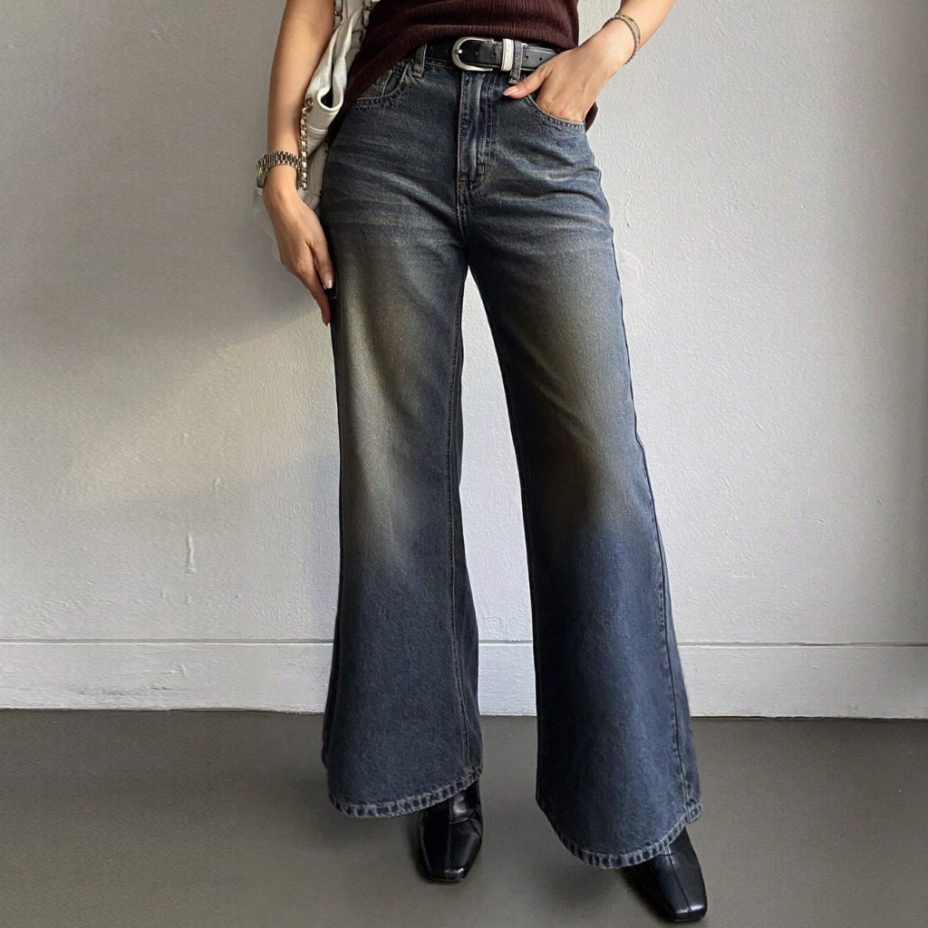 CLASHE Seluar Jeans Bootcut Skinny Flare High Waitst Korean Style Denim ...