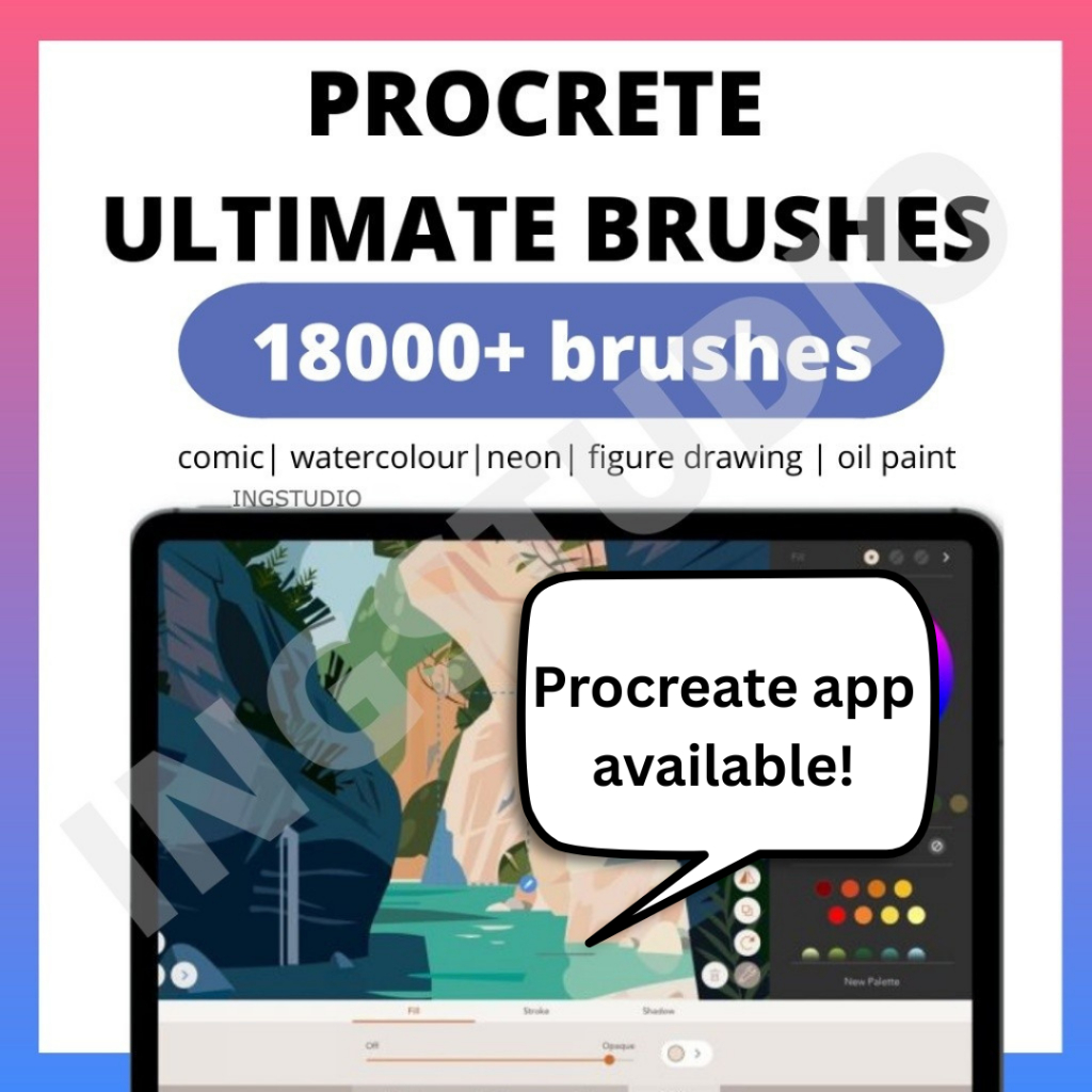 15GB Full Set Professional Drawing Brushes for procreate and procreate ...