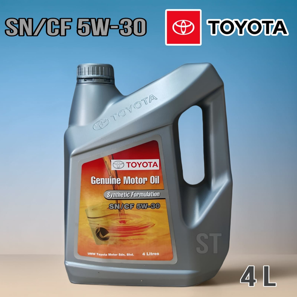 Toyota 5W30 (4 Liter) SN/CF Semi Synthetic Engine Oil - Yaris, Camry ...