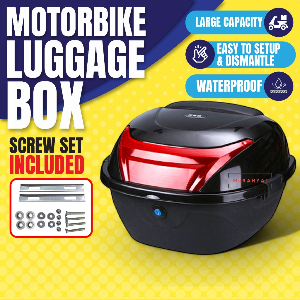Helmet box Motorcycle top box Kotak bagasi topi keledar motor belakang ...