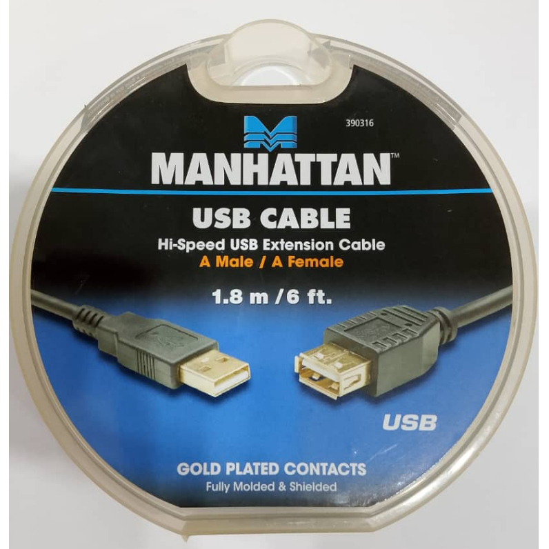 MANHATTAN USB EXTENSION CABLE ( A Male / A Female ) 1.8 meter / 6 feet ...