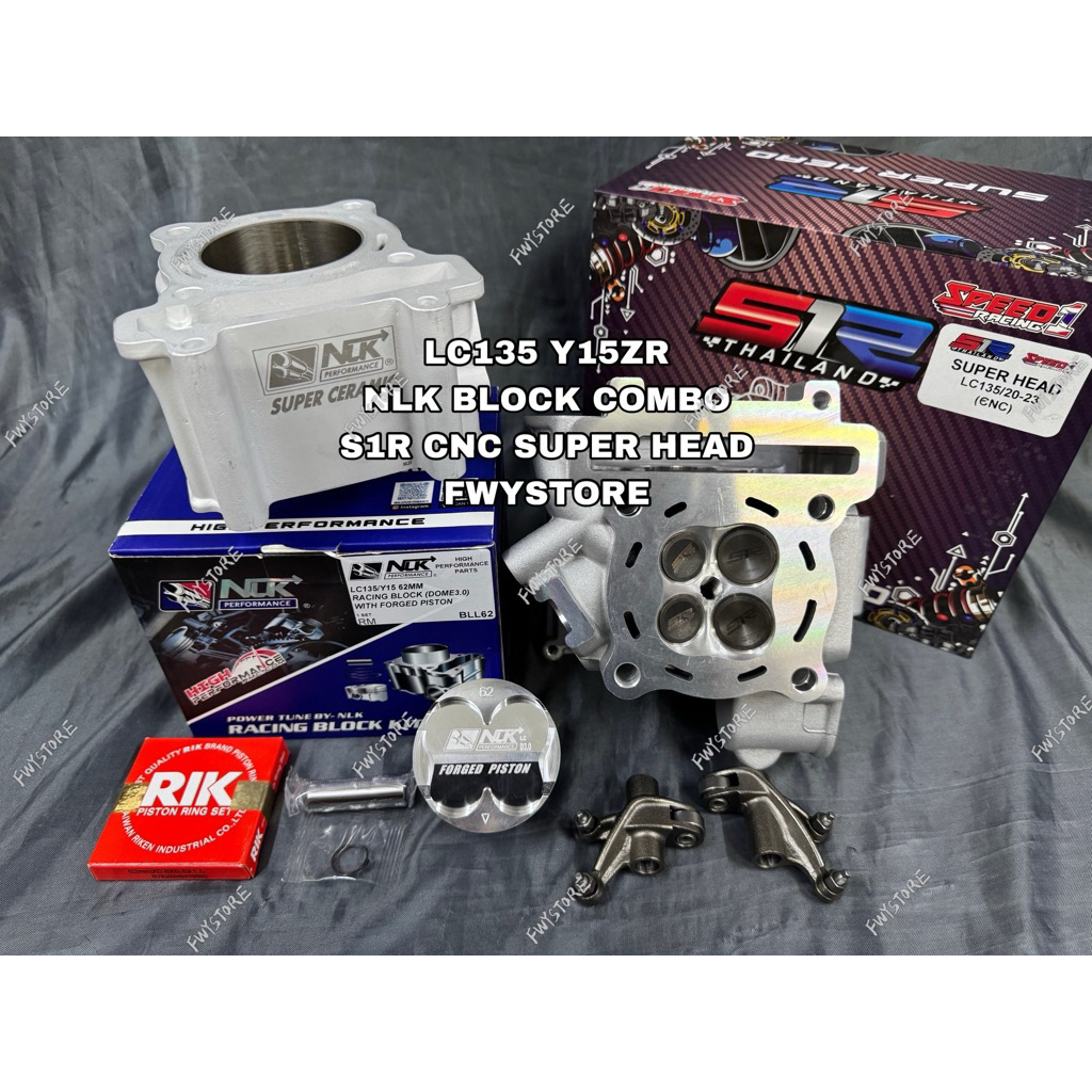 LC135 Y15ZR NLK SUPER BLOCK 62MM V1 63MM V1 65MM V1 S1R SUPER HEAD CNC ...